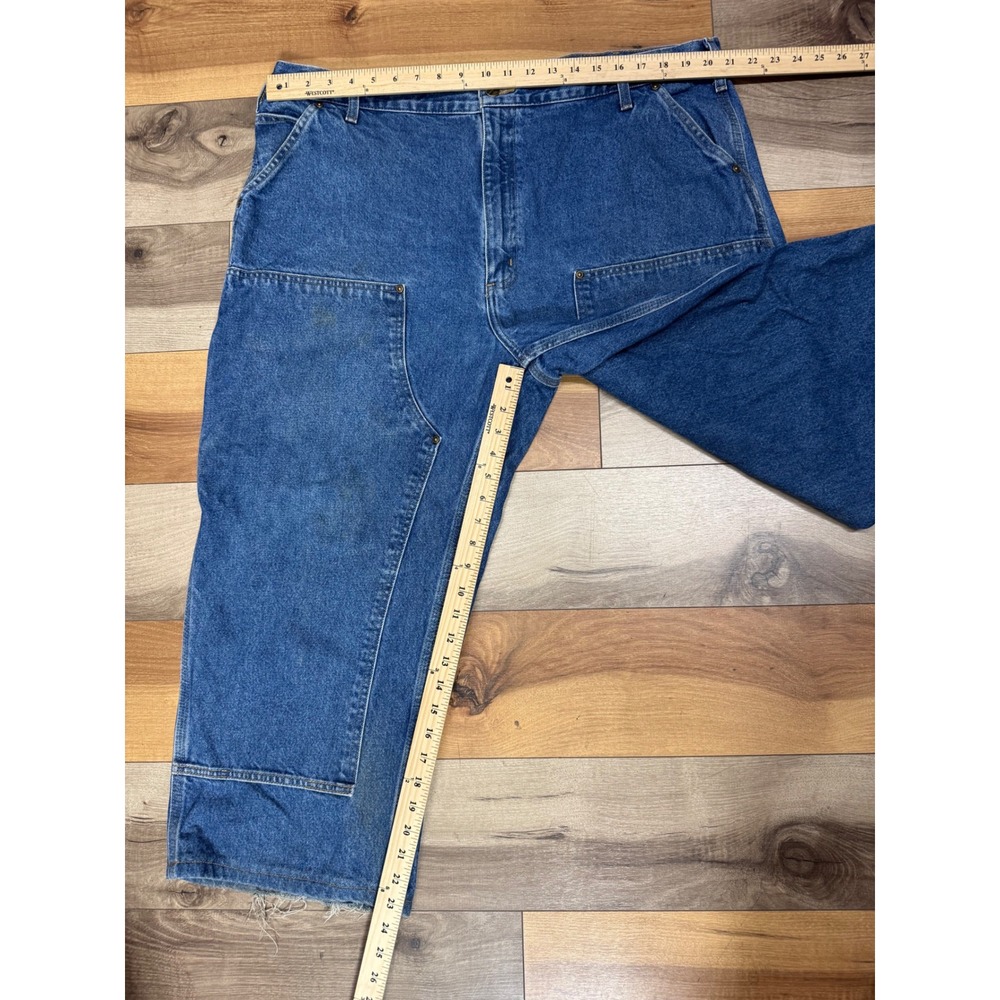 Carhartt Logger Jeans Mens 42x23 Blue Fair Double Front Work Pants B73 DST - Picture 5 of 6
